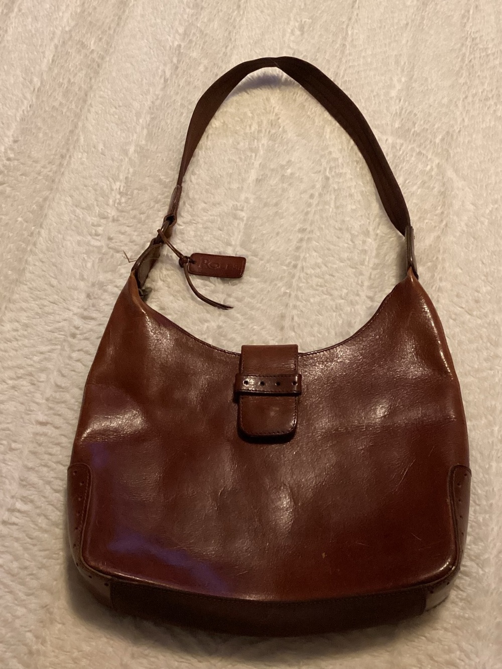 Vintage Hobo Ralfs Brown Leather Hobo Sholder Purse Zip/flip Over Snap Purse/Gag